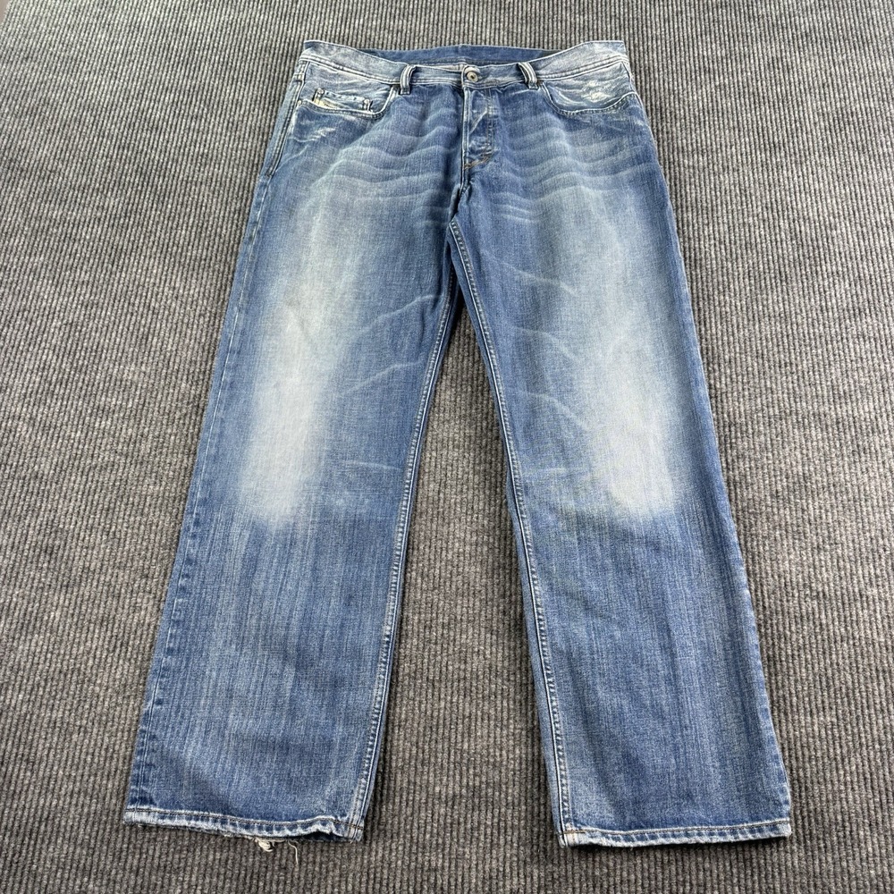 Diesel Zathan 70Z Jeans Men 36x32 Blue Bootcut Distressed Made Italy Y2K 2007